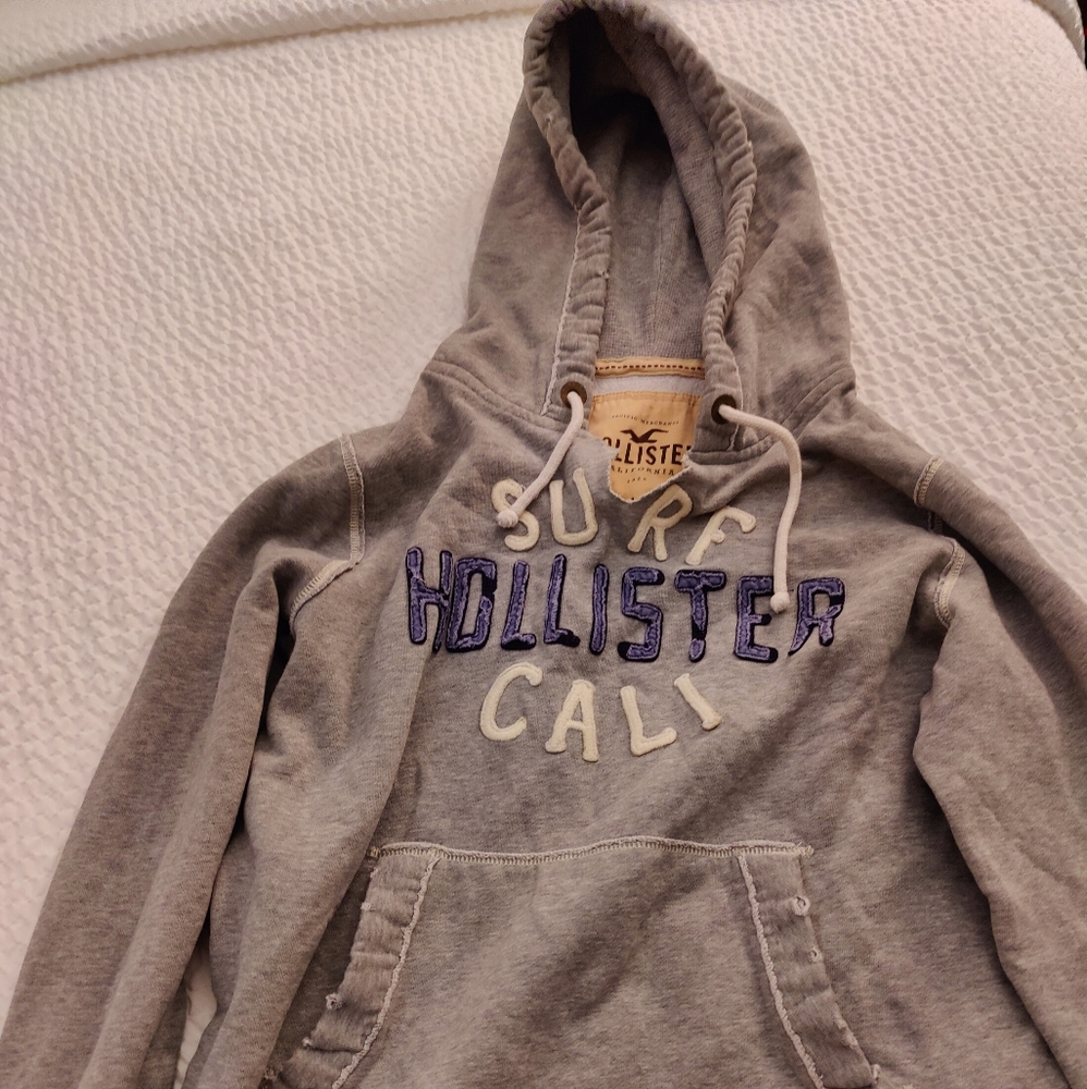 HOLLISTER SURF CALI PULLOVER HOODIE lONG SLEEVE GRAY SIZE Large